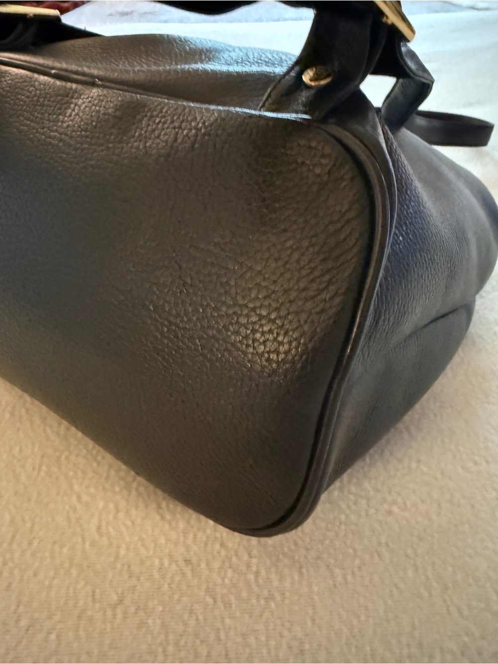 MCM Vintage Black Leather Backpack with Gold Logo Hardware - Picture 6 of 11